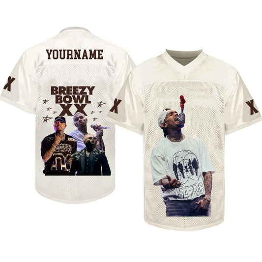 Personalized Chris Brown Tour Jersey, Breezy Bowl XX 2025 Football Jersey, Chris Brown Shirt, Breezy Bowl Tee