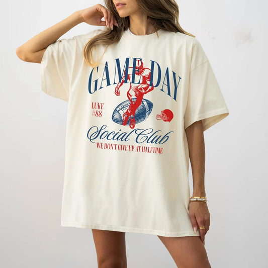 Personalized Sideline Social Club Shirt Custom Football Mama Shirt Game Day Sports Mom Shirt Football Social Club Girlfriend Football Aunt