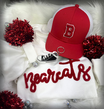 Personalized Embroidered Sports Team Sweatshirt, High School Teams, Eagles, Colts spirit, custom name Chenille Patch,Cheer mom