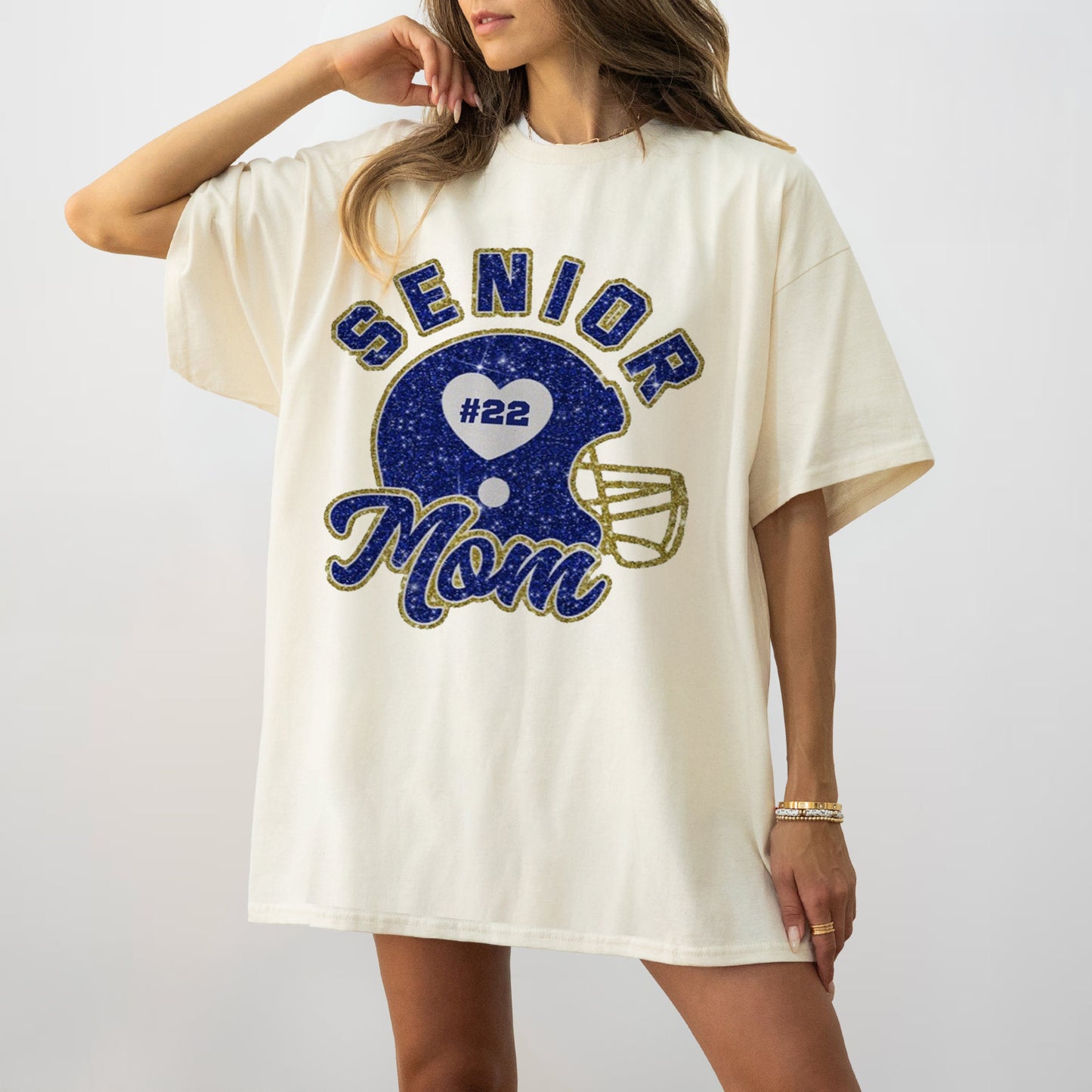 Personalized Team Spirit Tee with Player Number – Proud Football Mama Game Day Shirt