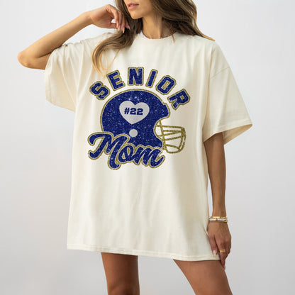 Personalized Team Spirit Tee with Player Number – Proud Football Mama Game Day Shirt