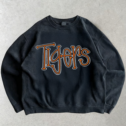 Custom College Team Cropped Double 3D Puff School Mascot Embroidered Sweatshirt