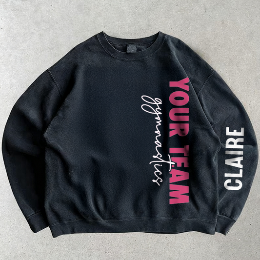 Personalized FamilySport Sweatshirt,Custom Gymnastics Hoodie, Glitter Gymnastics Mom Shirt