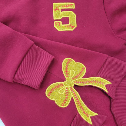 Personalized Bundle Sport Side Bow Applique Side Bow Machine Embroidery Sweatshirt