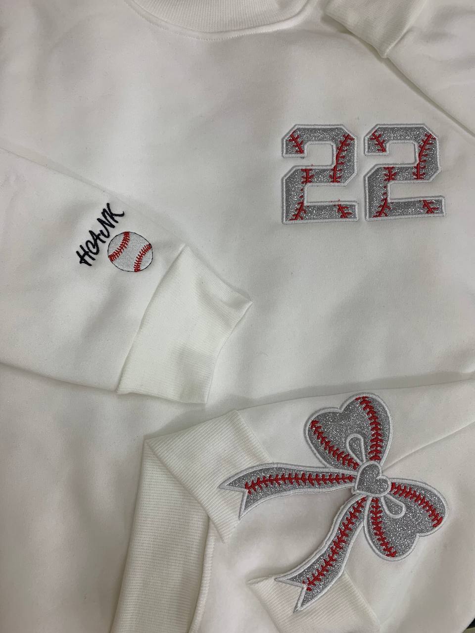 Personalized Bundle Sport Side Bow Applique Side Bow Machine Embroidery Sweatshirt