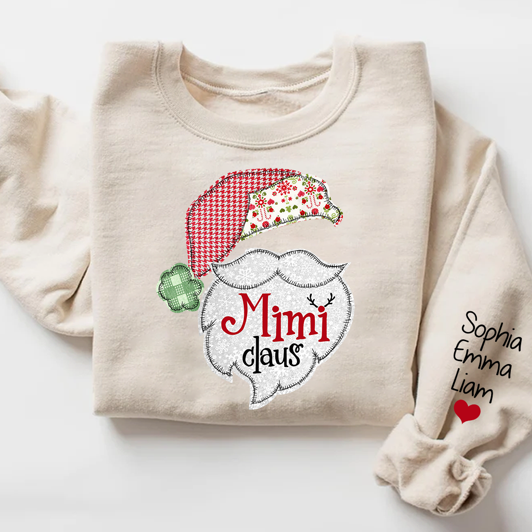 Custom Mimi Claus Christmas With Grandkids Sweatshirt