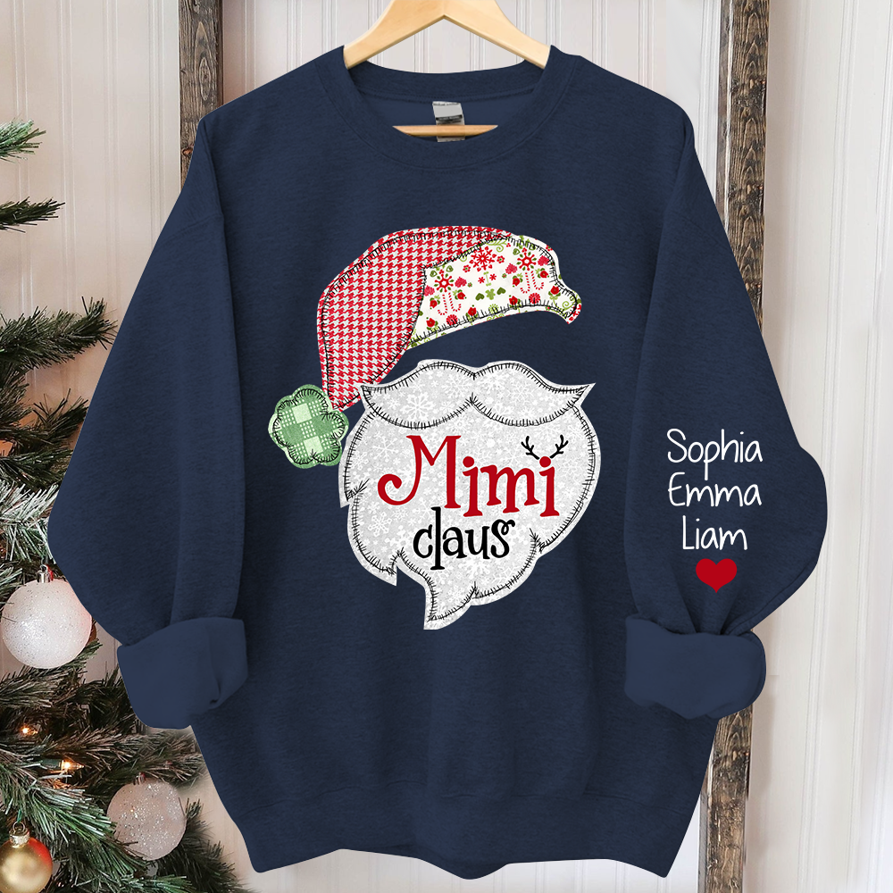 Custom Mimi Claus Christmas With Grandkids Sweatshirt